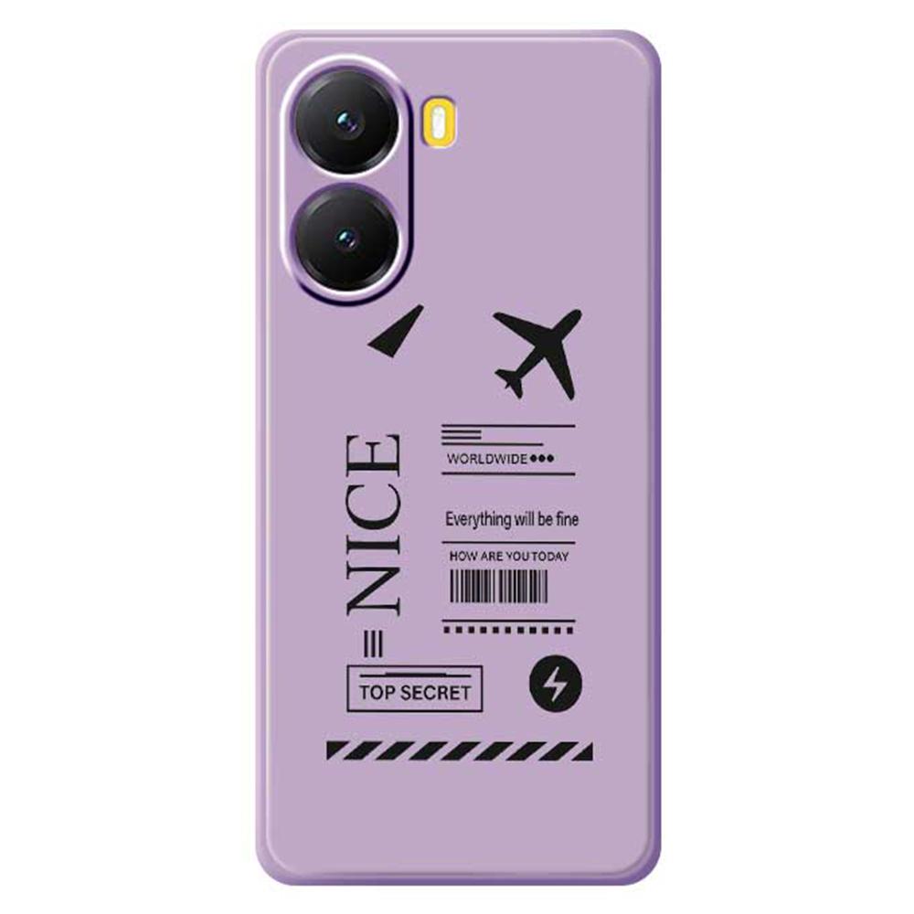 For Xiaomi Redmi Turbo 4 5G/Poco X7 Pro 5G Case Boarding Ticket Pattern Printing Straight Edge TPU Phone Back Cover