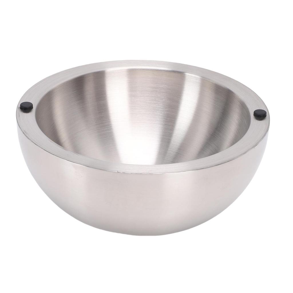 304 Stainless Steel Mixing Bowl Double Layer Insulated Salad Bowl with 2 Water Injection Holes Fruit Bowl for Kitchen
