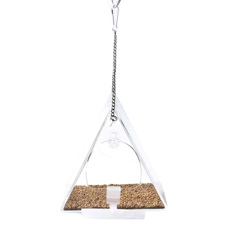 

Acrylic Window Bird Feeder Weatherproof Splash-Proof Food Bowl with Perch for Small Parrots for Outdoor Hanging 1