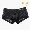 Spot Plus Size Men's Breathable Lace Mid-Waist Boxer Briefs