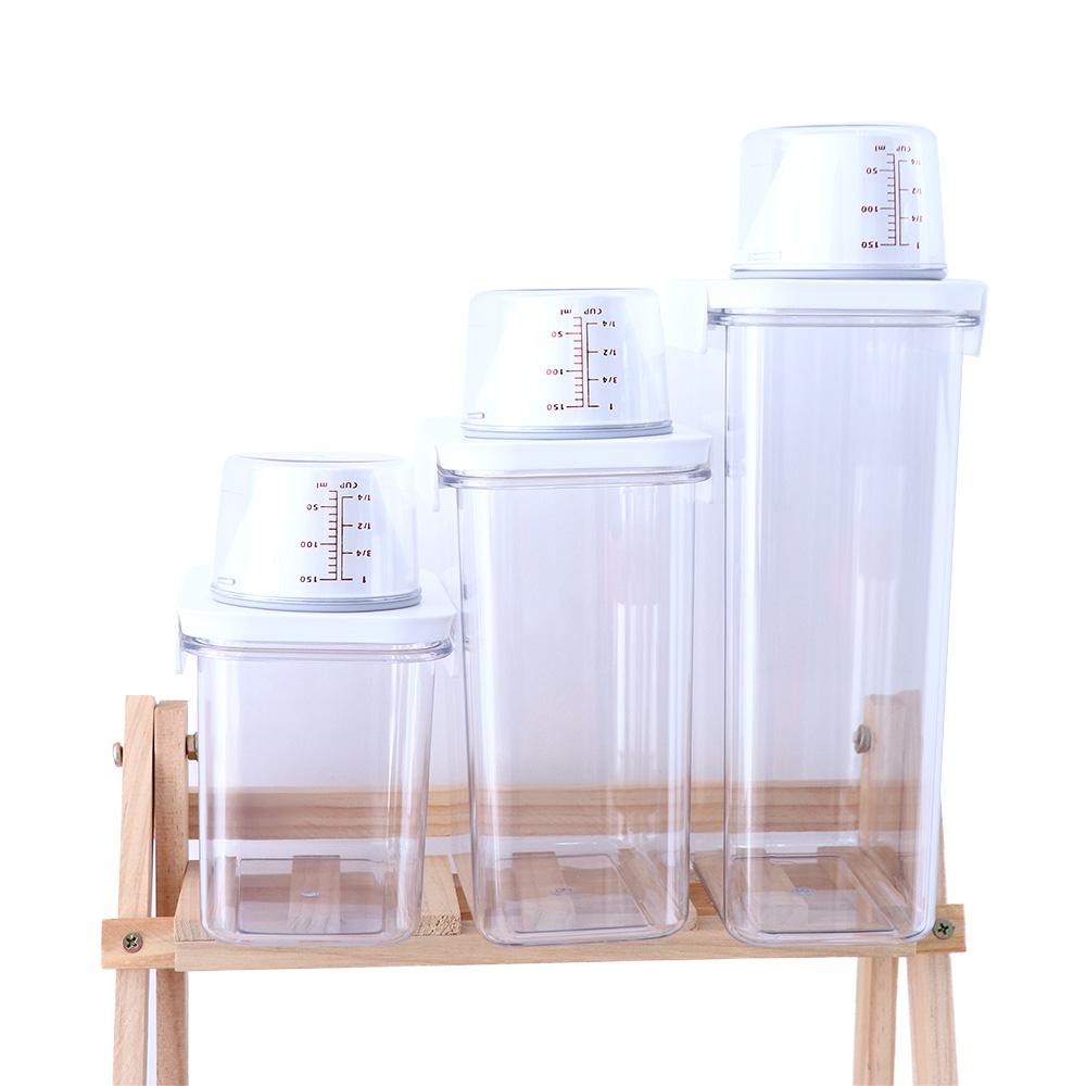 Pulver-Wäsche-Messbecher, Waschmittelbox, Müslidose, Waschpulverbehälter, Aufbewahrungseimer
