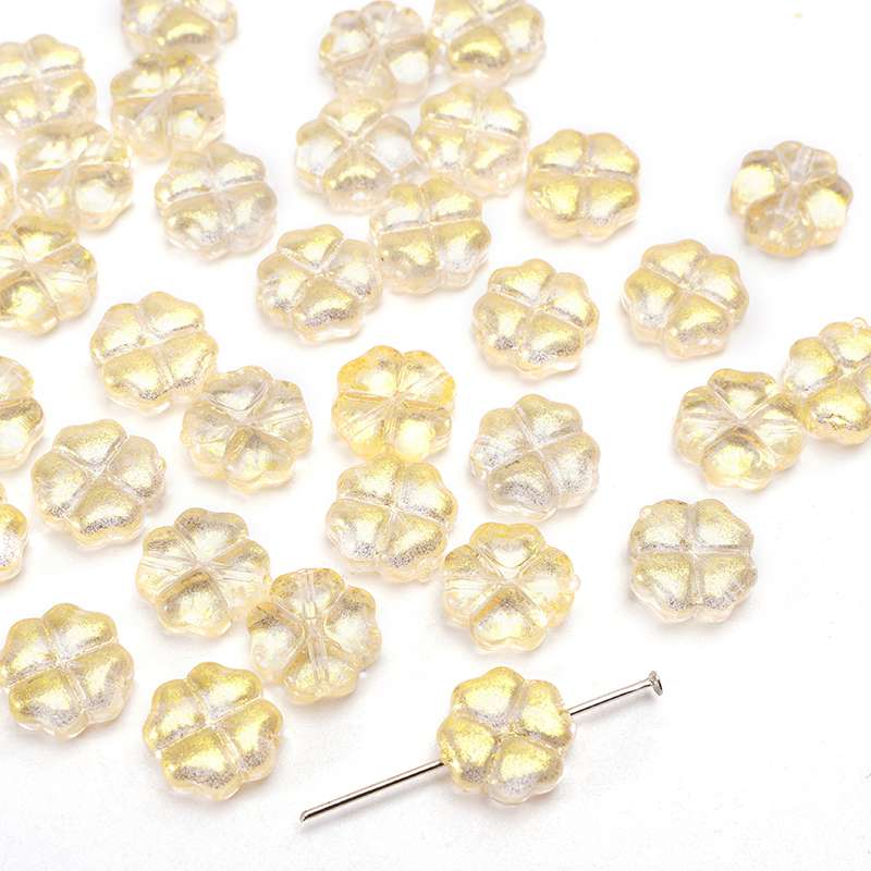 20 adet/torba 10mm cam çiçek boncuk Charm ara parça boncuk küpe kolye DIY takı yapımı