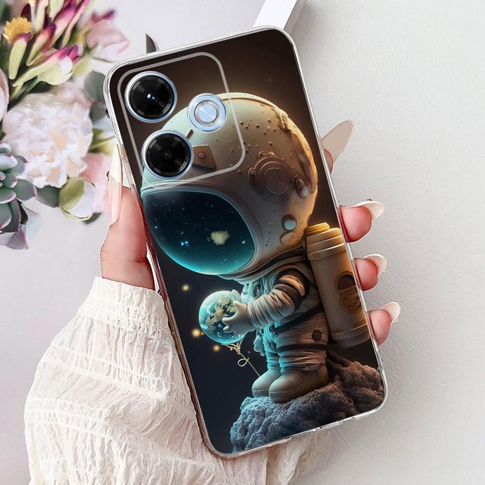 New For Xiaomi Redmi 13x 4G Case Cute Cartoon Panda Machine Flower TPU Soft Silicone Cover For Xiomi Redmi 13X Shockproof Bumper Redmi 13X