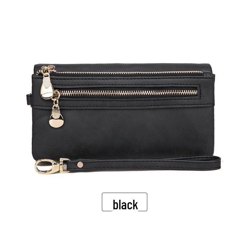 Women's Frosted Retro Long Wallet - Korean Style Multifunctional Clutch and Coin Purse
