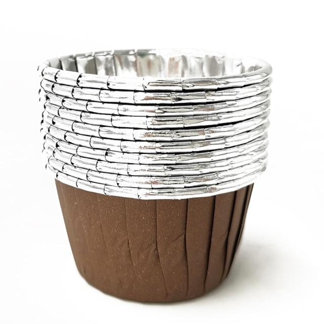 50pcs Cupcake Paper Cup Oilproof Cupcake Liner Baking Cup Tray Case Wedding Party Caissettes Golden Muffin Cup