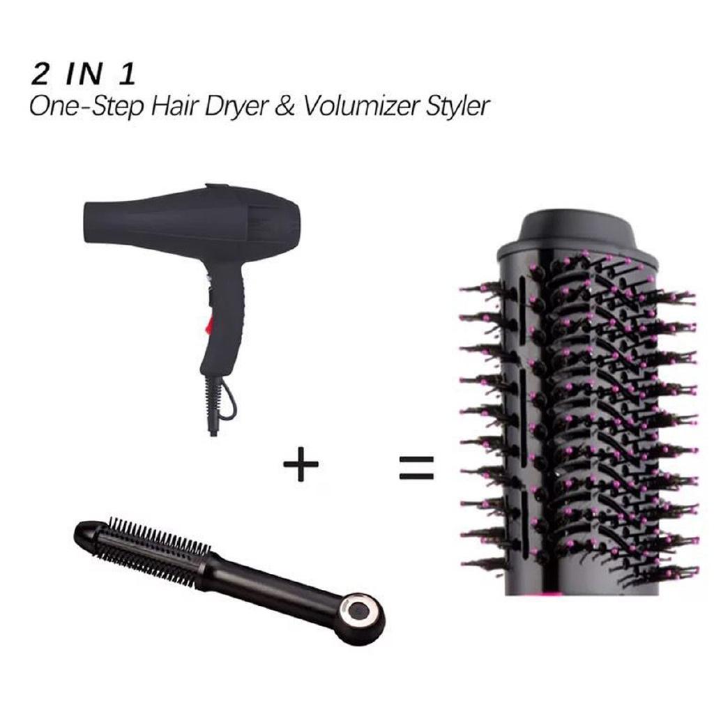 2in1 Multifunctional One Step Dryer Volumizer Hot Hair Brush Curler Hair Straightener Comb Styling Curling Flat Iron