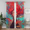 Girl Mermaid Series Blackout Curtains for Living Room Tulle for Bedroom Home Interior Curtains 2 Pieces Shades Partition Curtain