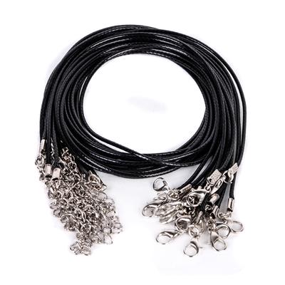 10pcs Whole Black Pu Leather String Chain Cord Clasp Necklace 10pcs Whole Black Pu Leather String