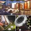Outdoor Stainless Steel 8 Led Solar Ground Lights Waterproof For Garden Lawn Patio