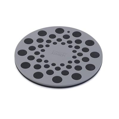 Joseph Pot Holder Silicone Spot-On 2-Piece Set Heat Resistant 220 Degrees Dishwasher Safe Scratch Stain Stackable Table/Counter Protection Black/Gray