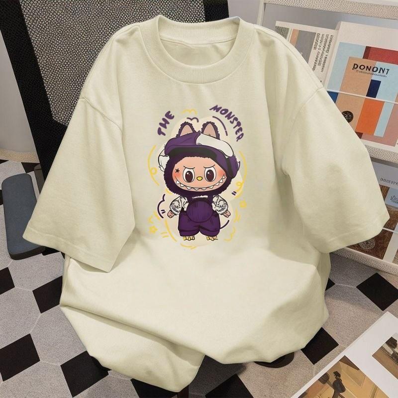 Labubu Summer T-shirt Women Plus Size 3D Pirnt Casual Short Sleeve Tops Tees Clothes