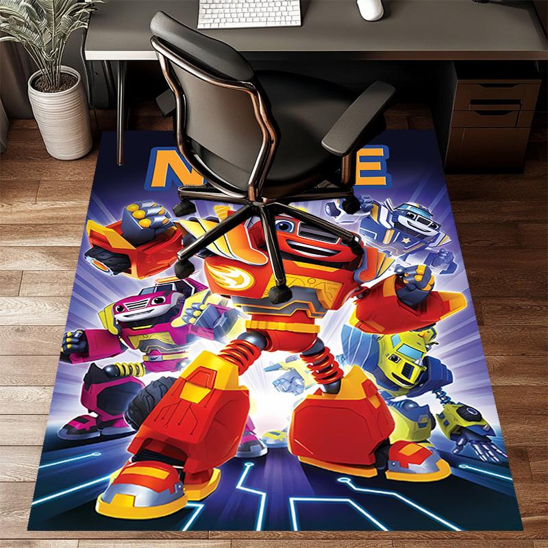 Custom Blaze and the Monster Machines Mat Personalized Name, Polyester Washable Indoor Entryway Rug, Gift for Christmas, Easter, Thanksgiving Day