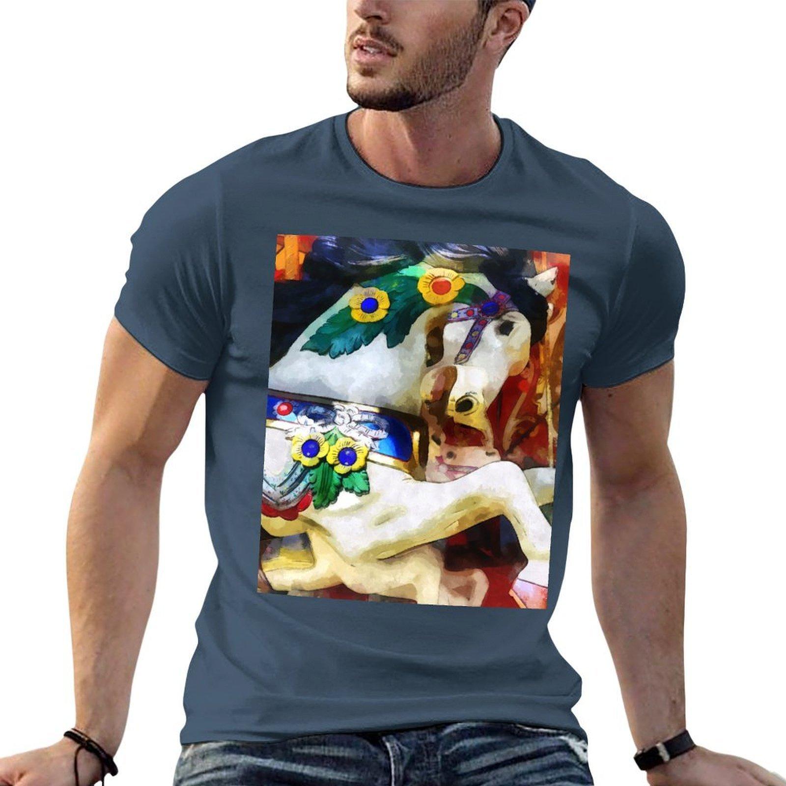 Carousel Horse Closeup Tshirt Plus Size Loose Fit Tshirt S