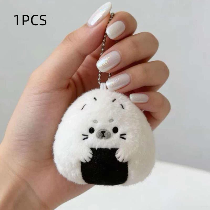 Kawaii Reis und Gemüse Siegel Plüsch Schlüsselanhänger Süßes Sushi Siegel Stofftier Tasche Anhänger Weicher Pinguin Anhänger Schlüsselanhänger Mädchen Geschenke