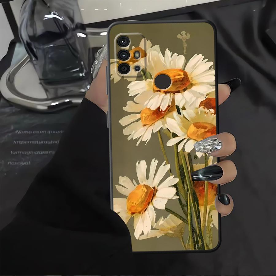 Oil Painting Flower Case for Motorola Moto G71 G53 G30 G32 G52 G51 G73 G50 Edge 20 Pro 30 Lite G60s G22 Edge40 Phone Cover
