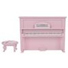 1:12 Doll House Accessories Mini Upright Piano Model Toy with Stool Simulation Furniture Pink