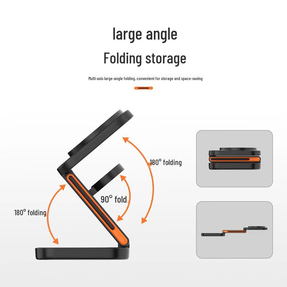 Foldable 15W 3-in-1 Wireless Charger for Phone, Earbuds, and Watch