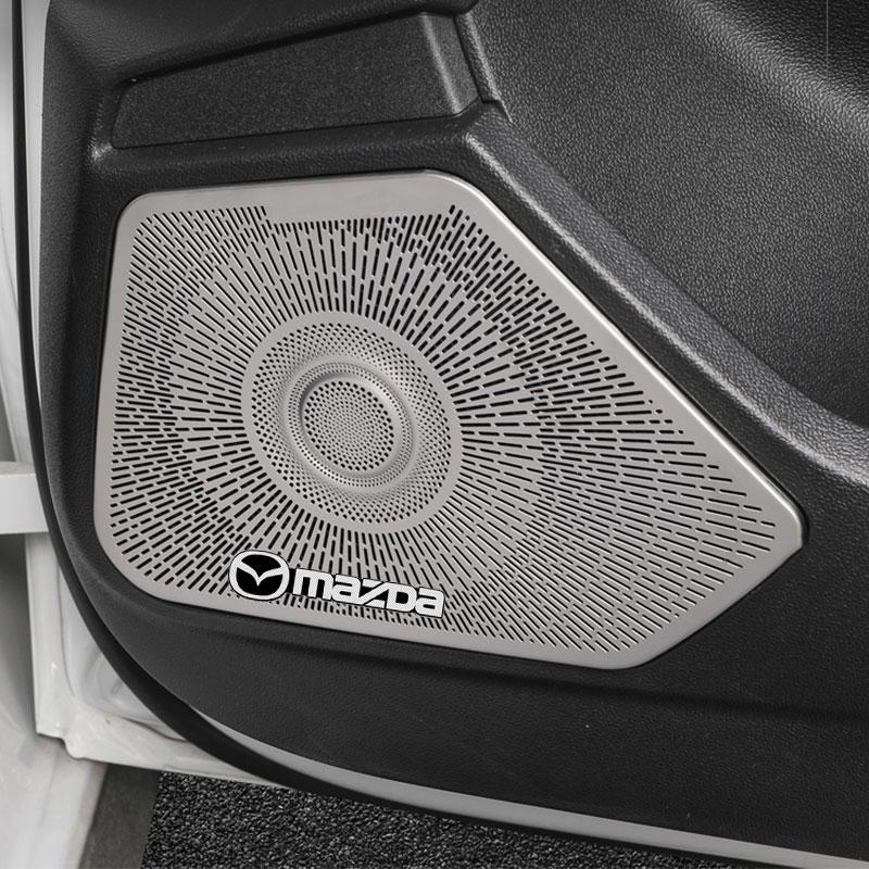 3D Auto Styling Aufkleber Aluminium Emblem Innenraum Lautsprecher Audio Abzeichen Für Mazda 3 6 CX5 2 CX3 CX9 MX5 RX8 Axela Demio MS CX5 2 Axela Demio Atenza MS GJI