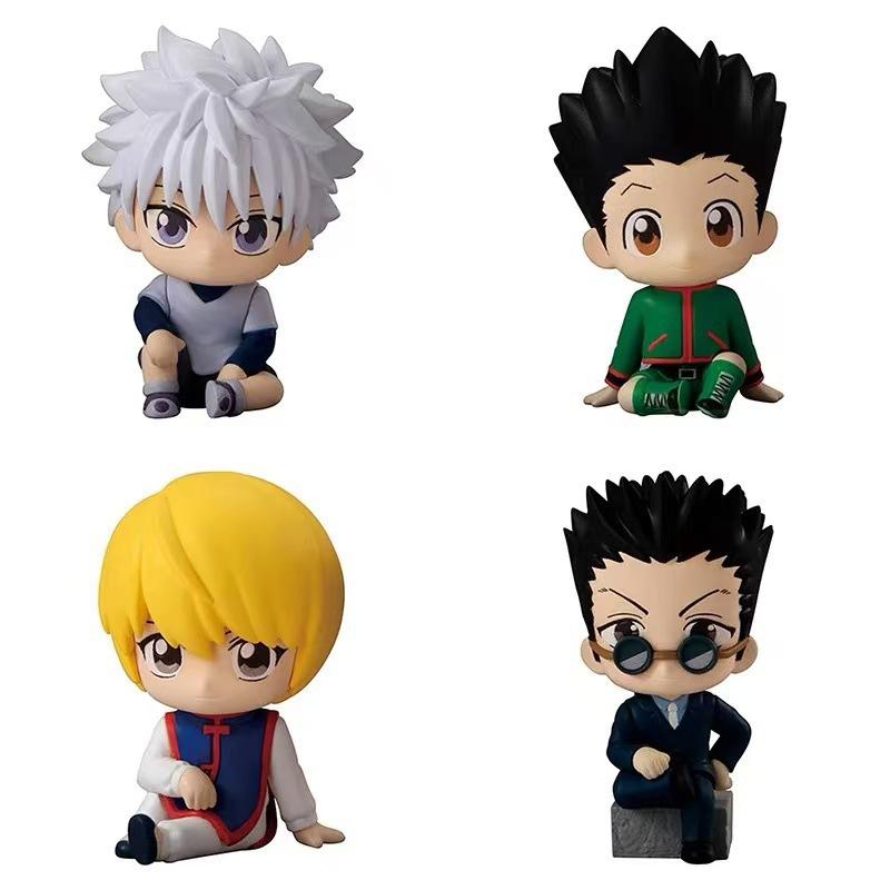 Figurka Anime Hunter X Hunter 5cm Wersja Q Siedzące Postacie Gon Killua Kurapika Leorio Chibi Model GK Ozdoba Zabawka Prezent