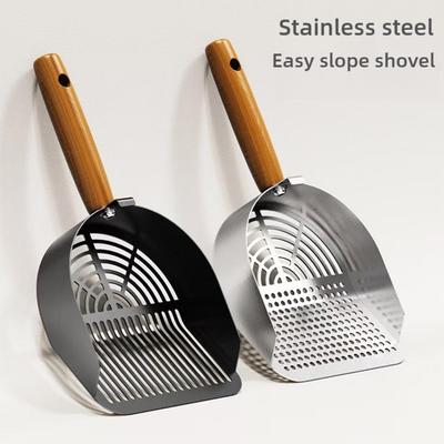 Stainless Steel Cat Litter Scoop Long Handle Pet Waste Shovel Cleaning Tool Toilet Garbage Picker Litter Box Cats Supplies