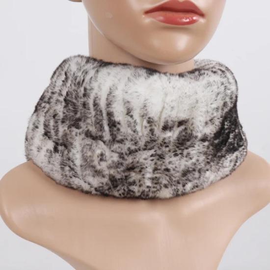 Hot Sale Winter Women Knitted Real Rex Rabbit Fur Scarf Natural Soft Rex Rabbit Fur Scarves Girls Warm Genuine Fur Headband
