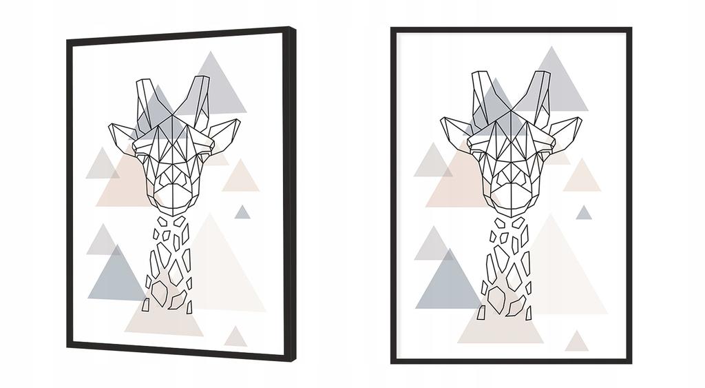 Obraz plakat w ramie 43x33 cm żyrafa p1183