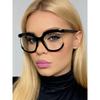 New Fashionable Large Frame Reading Glasses Women Anti Blue Light High-Definition Streaming Round Frame Prescription Eyewear