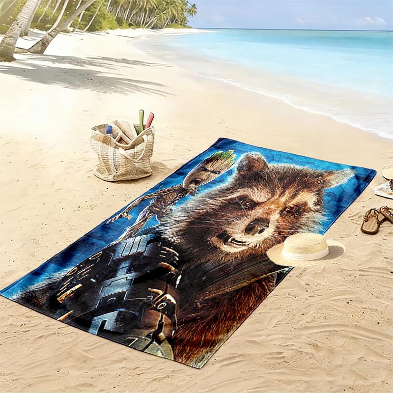 Groot Print Beach Towel, Large Soft Quick Dry Towel for Beach Camping Swimming