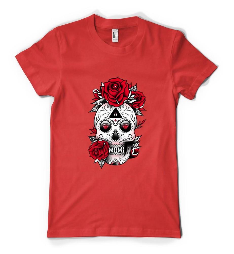 Bnwt Personalisation Sugar Skull Roses Diamond Tattoo Adult And Kids TShirt 2XL