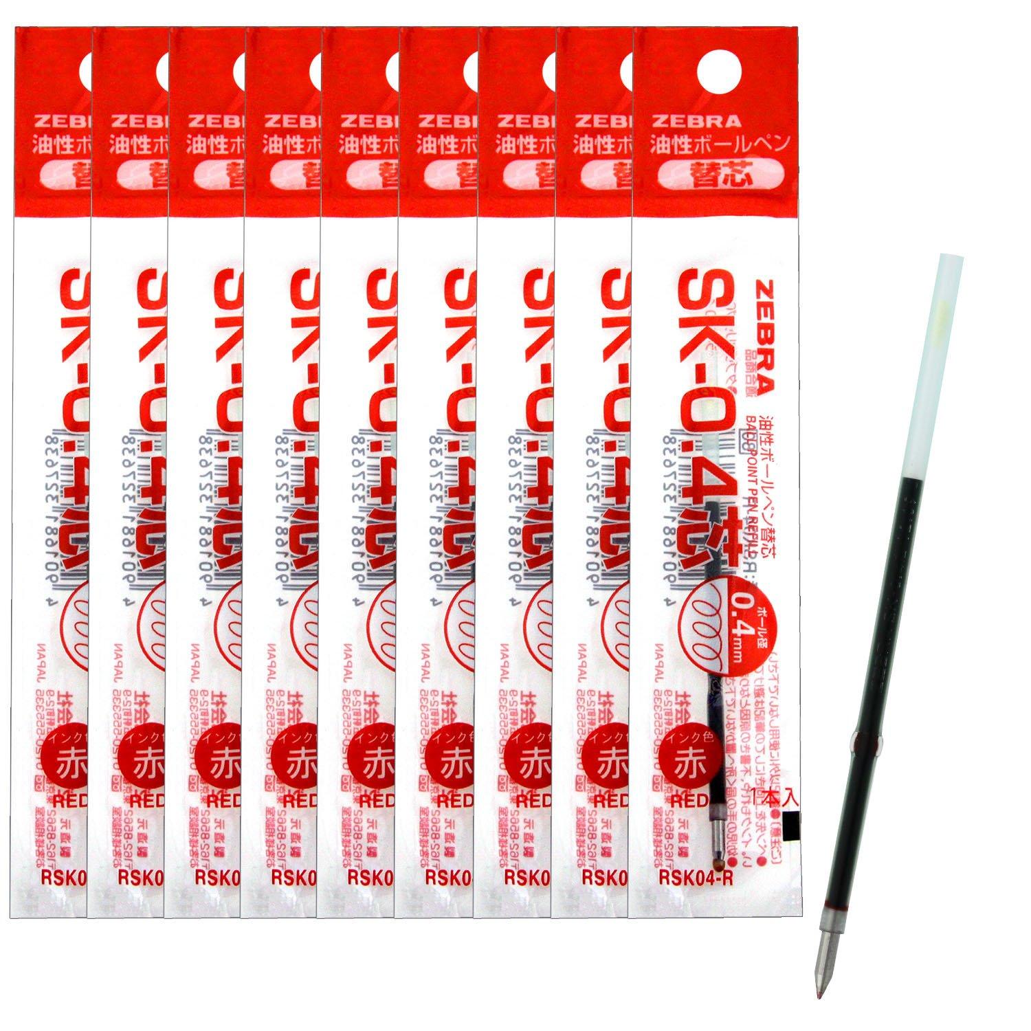 

ZEBRA ballpoint pen refill tapli clip lead red 10 pieces oil-based SK-0.4 B-RSK04-R