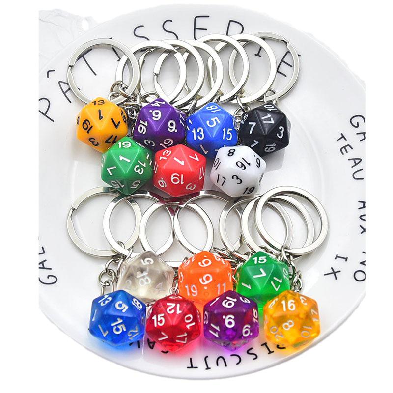 Colorful Acrylic 20-Sided Dice Shaker Pendant for Handmade Jewelry