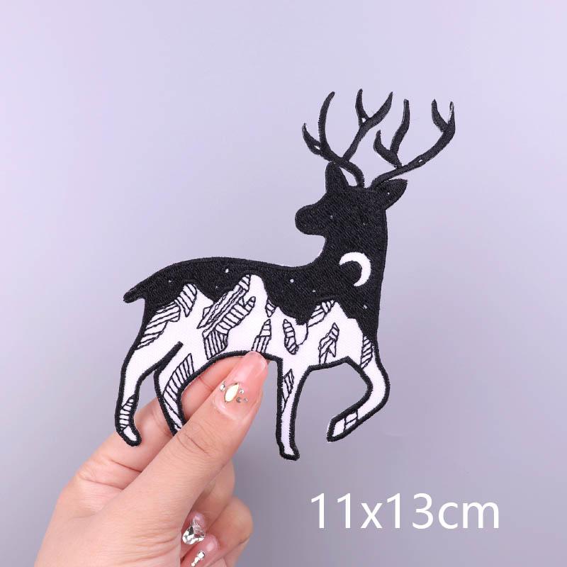 Wilderness Patch Mountain Patches Iron On Clothes River Embroidered Patches For Clothing Stripe Stickers On Clothes Hook Loop