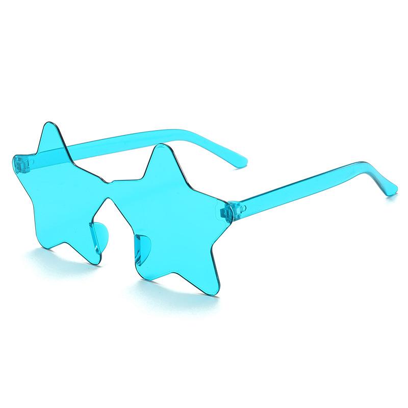 Colorful Rimless Star Party Sunglasses: Fun One-Piece Design
