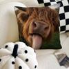 Highland Cattle Pillow Case Fashion Square Pillowcase Bedroom Sofa Room Ins Decoration Leisure