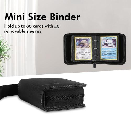 Iofeiwak Card File Binder, 1 Pocket, Holds 80 Cards, Transparent PU Leather, Waterproof Surface, Zipper Closure, for Storing Star Cards, Card Sheets,