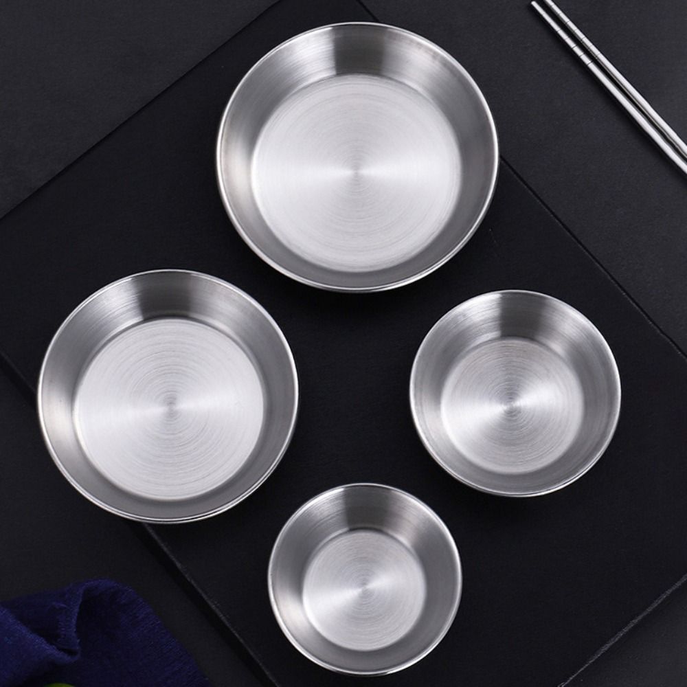 3pcs Stainless Steel Barbecue Sauce Cup Thickening Seasoning Dish Korean Sauce Dish  Kitchen