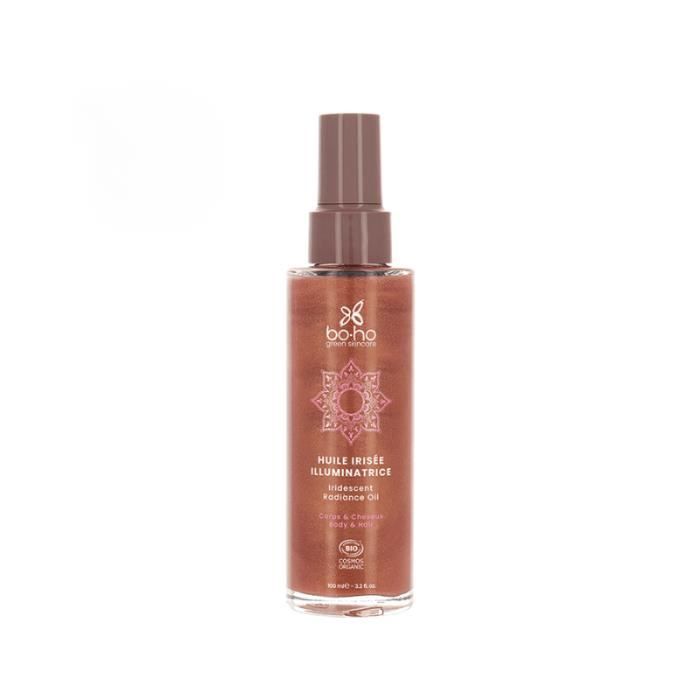 Huile - BO.HO GREEN MAKE-UP - Irisée Illuminatrice - 100ml - Vegan - Certifié Cosmos Organic