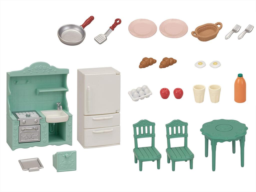 Sylvanian Families Furniture [Dining Room Set] SE-198 ST Mark Certified Toy Dollhouse for Ages 3 and Up, Sylvanian Families by Epoch