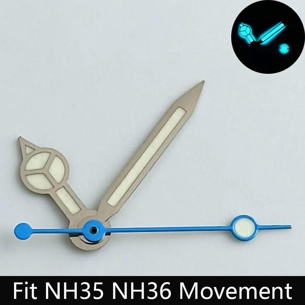 High quality watch hands blue-green/green luminous hands suitable for N H35 NH36/ETA 2836 2824/8205 8215 movements