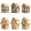 1Pc Christmas LED Light Wood House Cute Tree Hanging Ornaments Holiday Decor