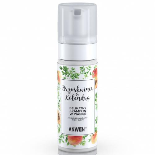 Anwen Peach and Coriander Gentle Foam Shampoo for Dry and Sensitive Scalp, 170 Ml