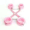 Adult Plush Handcuff & Foot Cuff Restraint Set with Cross Buckle