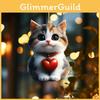 Cat Heart Acrylic Car Decoration Keychain Fun Style Vehicle Interior Pendant