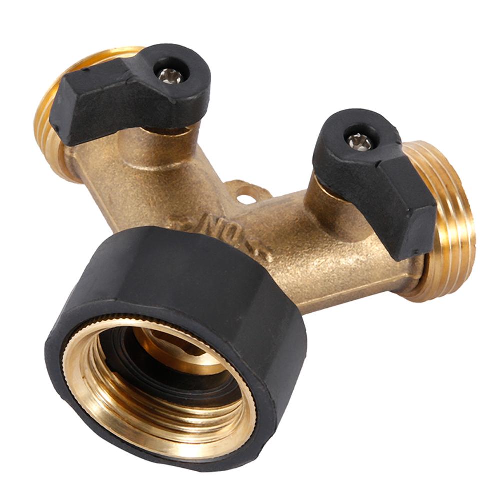 

Садовый шланговый разветвитель, 2-ходовой садовый водораспределитель, латунь, Y-образный клапан, шланговый соединитель, адаптер для садового шланга с резьбой 3/4 дюйма 3/4 золотой