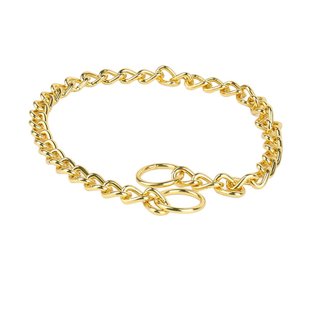 Pet Chain Necklace Gold Color Fashion Decorative Durable Pet Chain Collar for Dogs Cats 0.25x50cm /