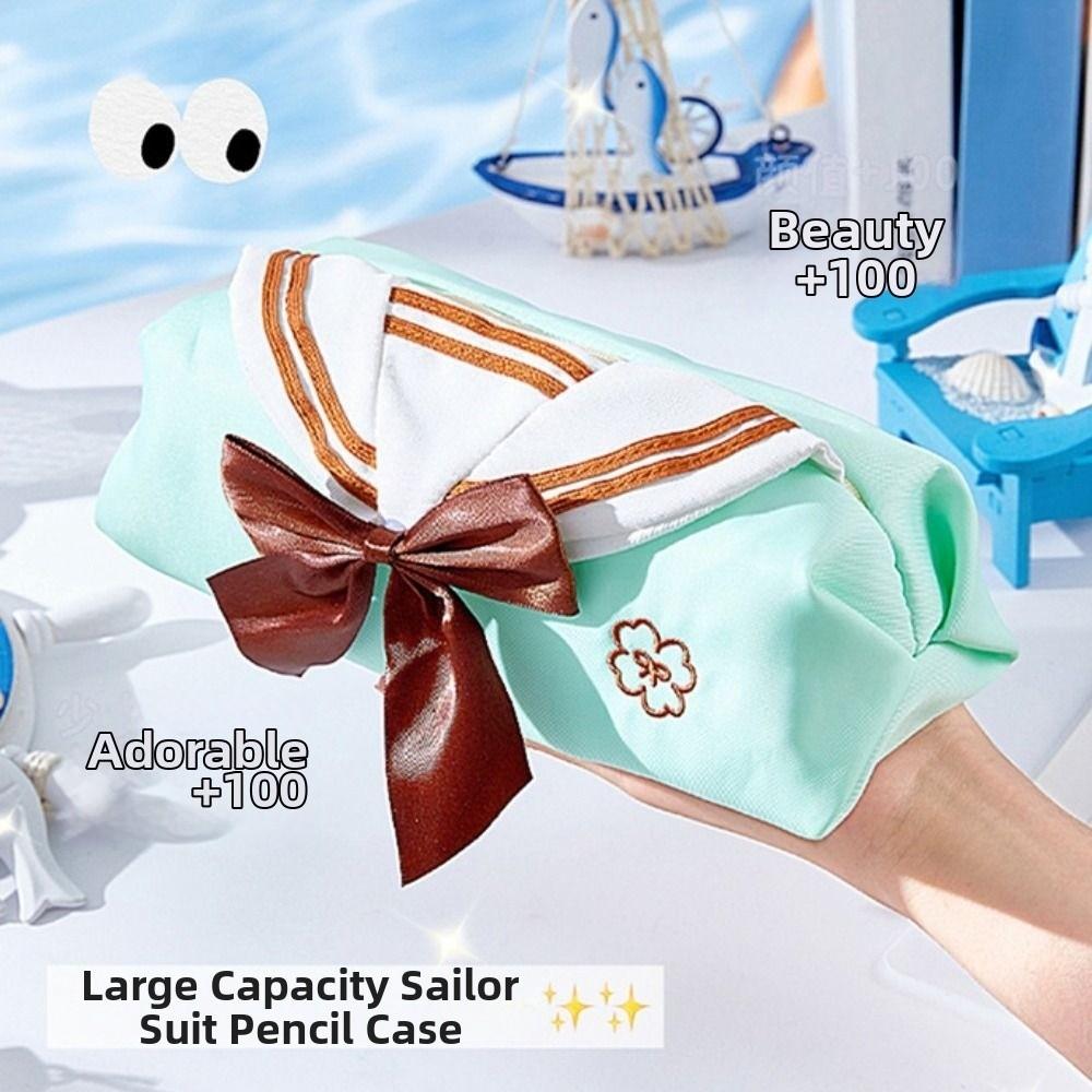 Bow Tie Design Pencil Storage Bag Sweet Zipper Stationery Pouch JK Pencil Case Back To School