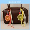 Lemon Fruit Pendant Pvc Handcrafted Woven Bag Accessory Creative Keychain For Spring 2025