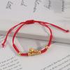 Chinesischer Stil Pferdejahr Armband 2026 2026 Pferdejahr Goldener Glücks-Pony Rotes Seil Schmuck Accessoires Tierkreiszeichen Pferd