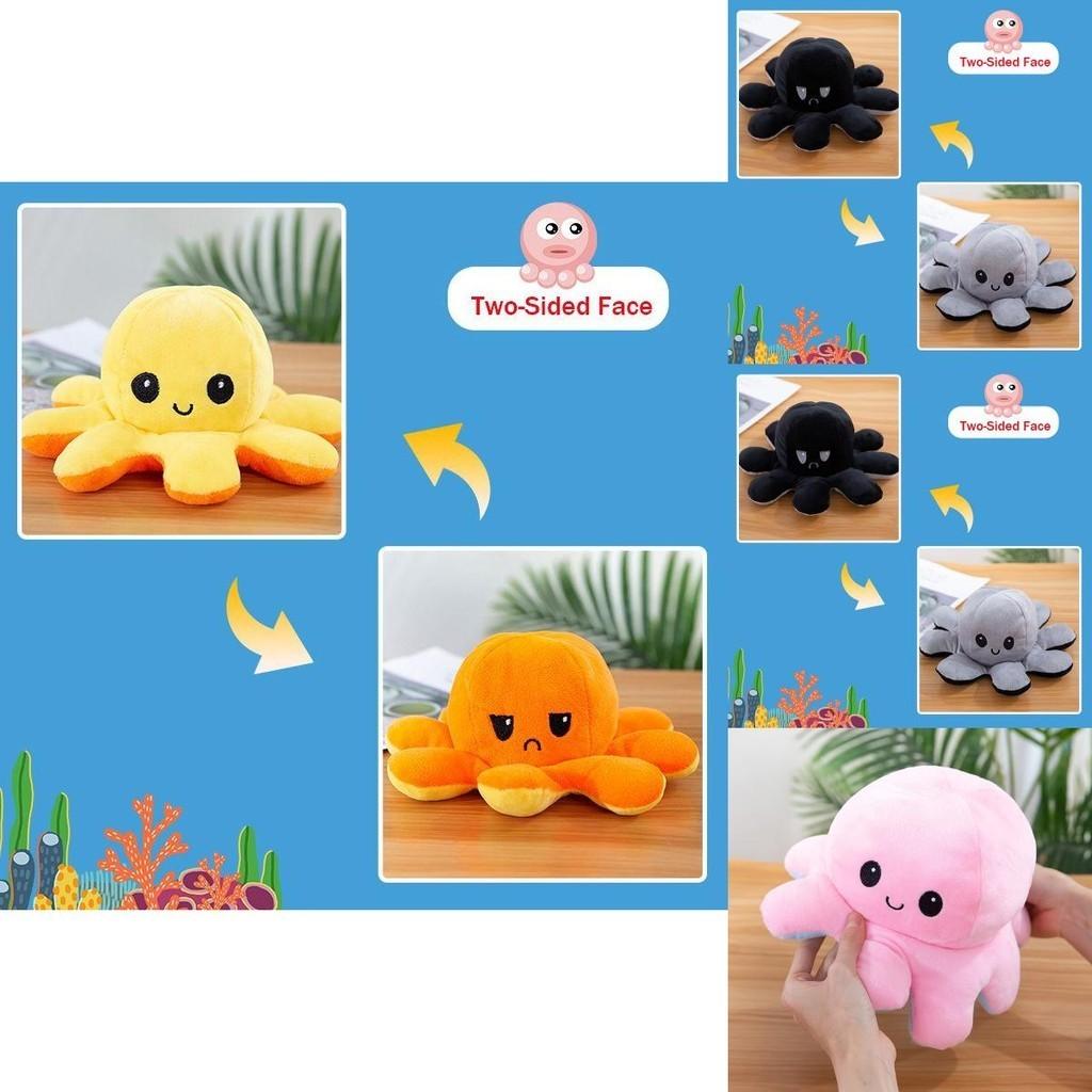 Ultra-soft Double-sided Octopus Plush Toy With Realistic Expressions For Endless Fun