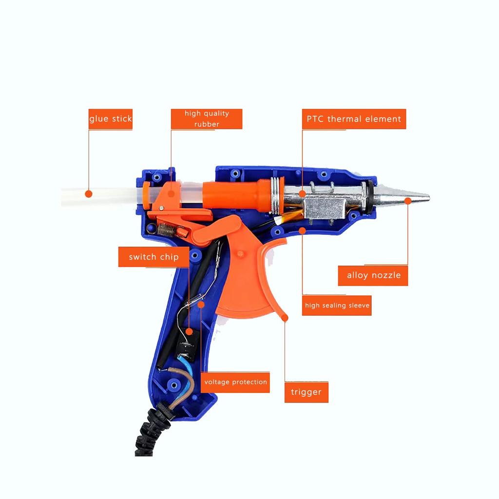 20W Hot Melt Glue Gun DIY Mini Household Industrial Guns Heat Temperature Thermo EU Electric Repair Tool Use 7mm Glue Sticks